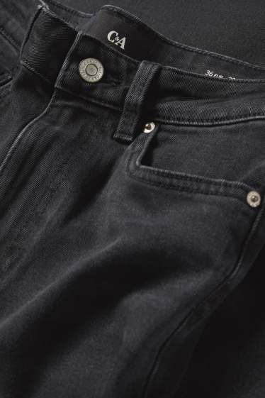 Damen - Flared Jeans - High Waist - dunkeljeansgrau