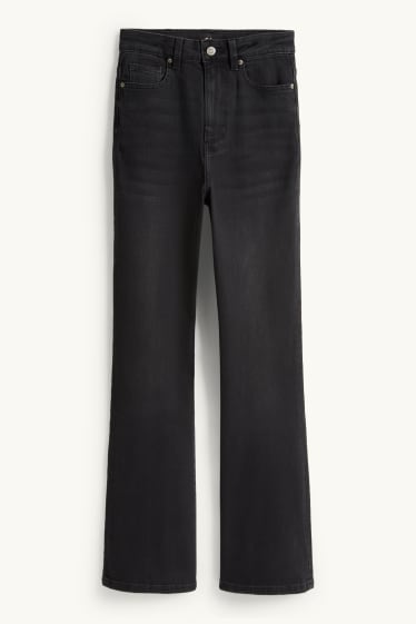 Damen - Flared Jeans - High Waist - dunkeljeansgrau