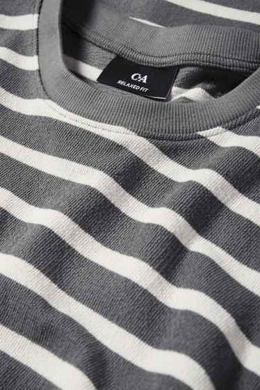 Heren - T-shirt - relaxed fit - gestreept - met structuur - groen