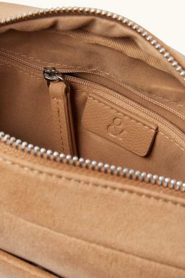 Dámské - Taška přes rameno s odnímatelným popruhem - světle hnědá