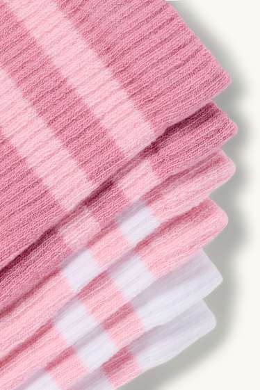 Femmes - Lot de 3 paires - chaussettes de tennis - blanc / rose