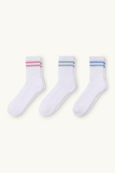 Femmes - Lot de 3 paires - chaussettes de tennis - blanc