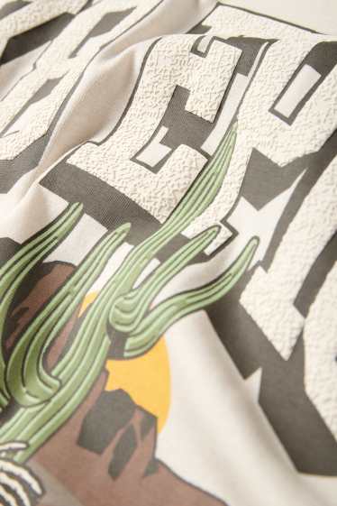 Kinder Jungen - Skater - Kurzarmshirt - hellbeige