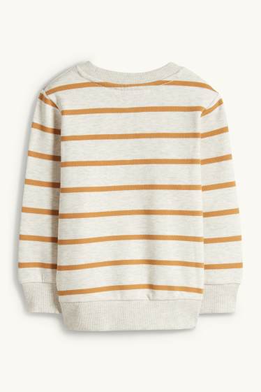 Kinder Jungen - Kaktus - Sweatshirt - gestreift - beige