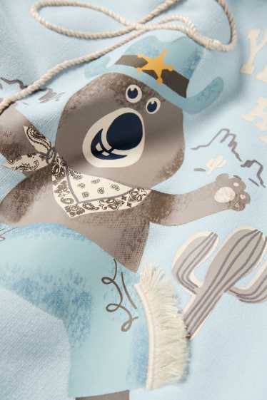 Kinder Jungen - Bär - Hoodie - hellblau