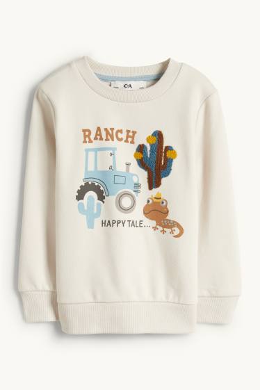 Kinder Jungen - Traktor - Sweatshirt - hellbeige