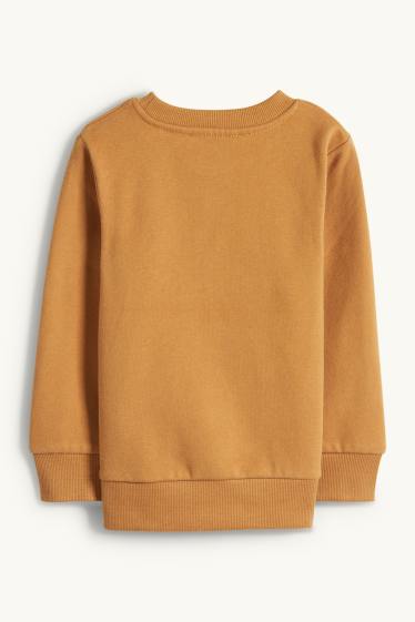 Kinderen: jongens - Dinosaurus, beer en paard - sweatshirt - havanna