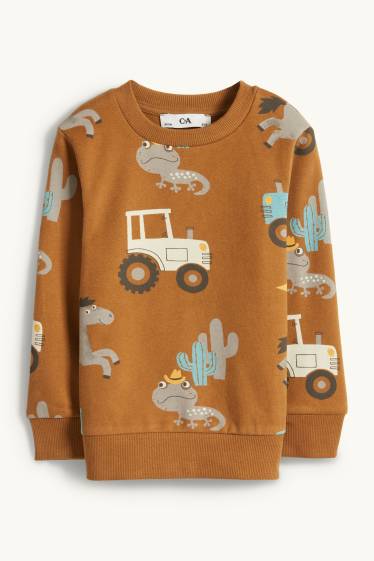 Kinder Buben - Traktor - Sweatshirt - havanna