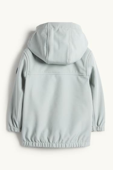 Kinder Buben - Softshelljacke mit Kapuze - wasserdicht - grün