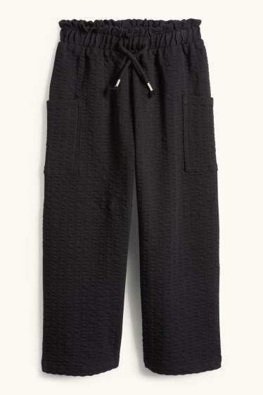 Kinderen: meisjes - Jersey broek - zwart