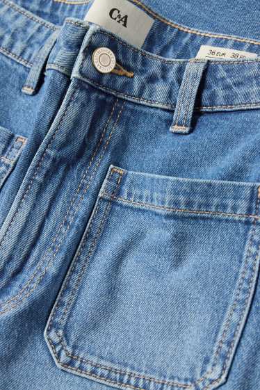 Dona - Wide leg Jeans crop - mid waist - texà blau