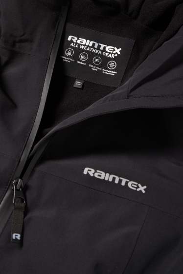 Children Boys - Rain jacket with hood - waterproof - black