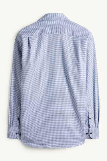 Home - Camisa formal - regular fit - cutaway - no requereix planxada - estampada - blanc/blau