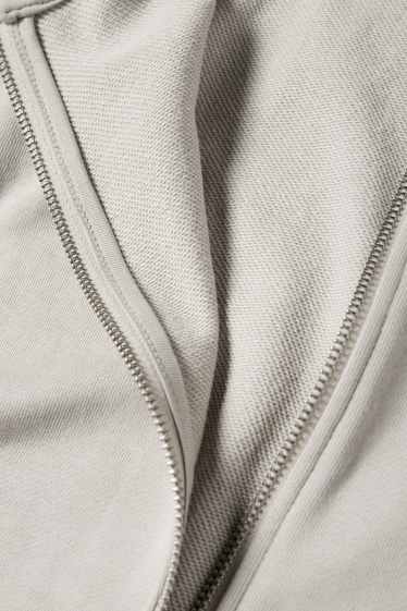 Uomo - Felpa con zip e cappuccio - beige