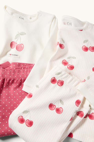 Baby Girls - Multipack of 2 - cherry - baby pyjamas - 4 piece - white / red