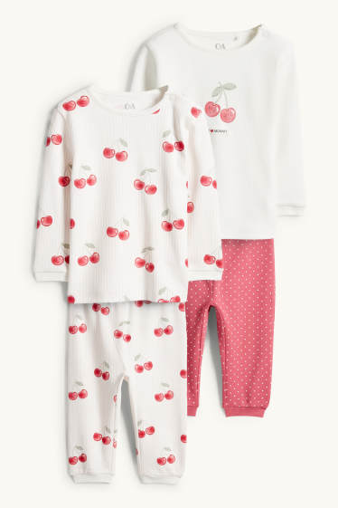 Baby Girls - Multipack of 2 - cherry - baby pyjamas - 4 piece - white / red