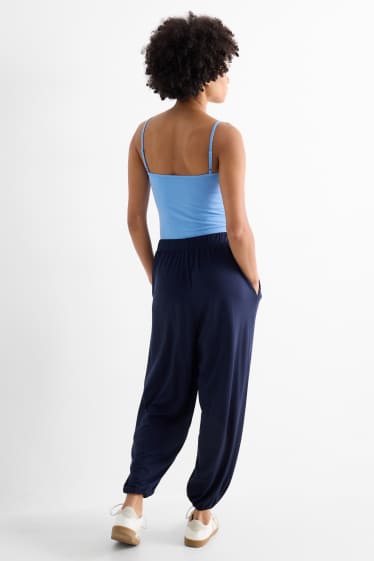 Damen - Jersey-Hose - Mid Waist - dunkelblau