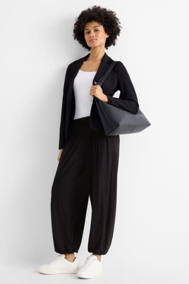 Damen - Jersey-Hose - Mid Waist - schwarz