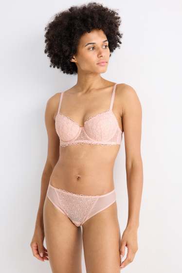 Femmes - Soutien-gorge avec armatures - DEMI - ampliforme - rose