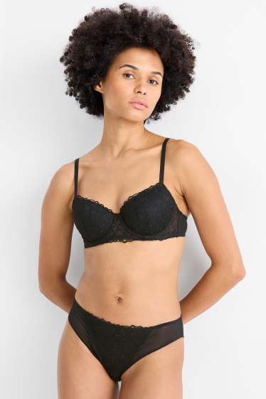 Femmes - Soutien-gorge avec armatures - DEMI - ampliforme - noir