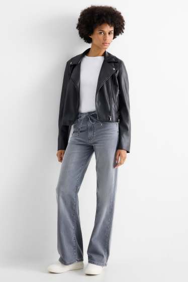 Dona - Wide Leg Jeans - mid waist - texà gris