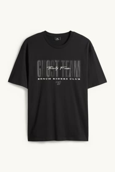 Pánské - Tričko - relaxed fit - černá