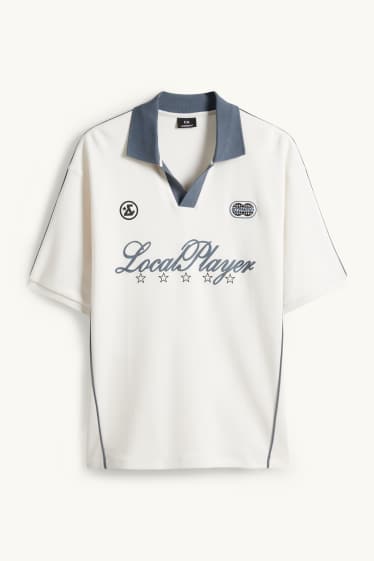 Hommes - T-shirt - oversize - blanc crème