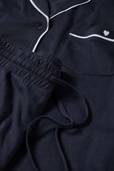 Damen - Pyjama - dunkelblau