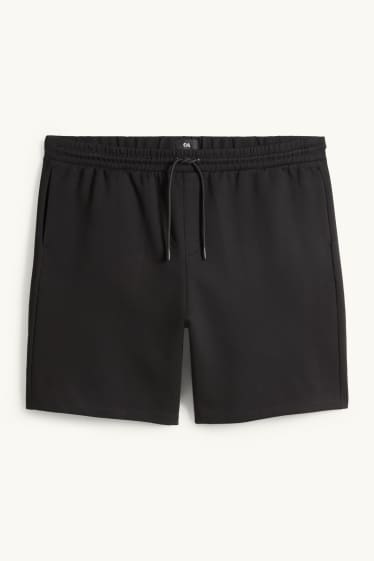 Heren - Sweatshort - met structuur - zwart