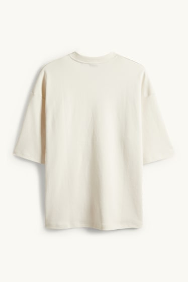 Men - T-shirt - oversized - cremewhite