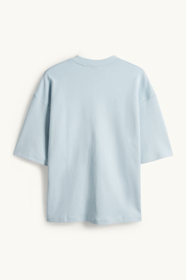 Men - T-shirt - oversized - light blue