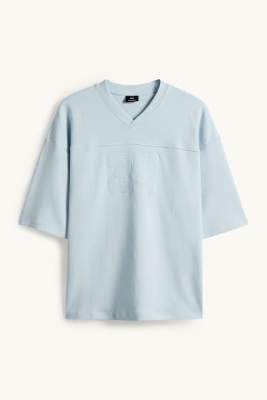 Men - T-shirt - oversized - light blue