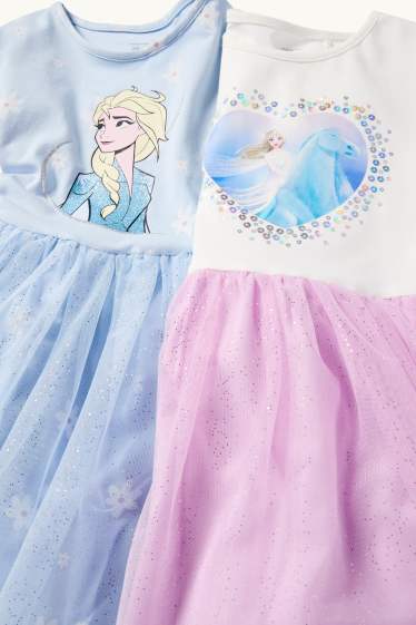 Bambine - Confezione da 2 - Frozen - vestito - effetto brillante - viola chiaro