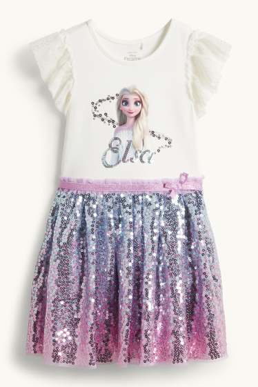 Enfants filles - La Reine des Neiges - robe - effet brillant - violet clair