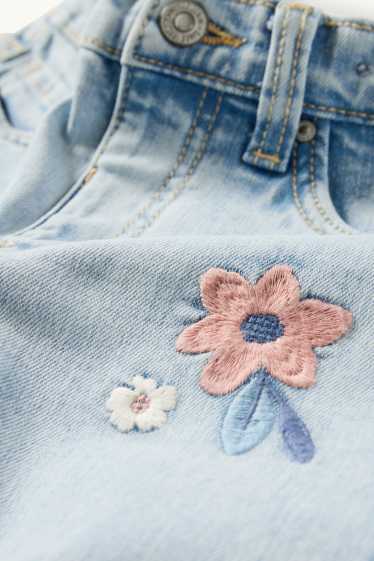 Enfants filles - Fleurs - relaxed jean - LYCRA® - jean bleu clair
