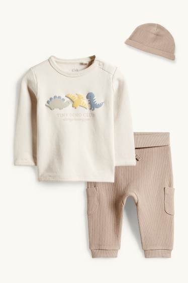 Neonati - Dinosauro - completo per neonati - 3 pezzi - beige chiaro