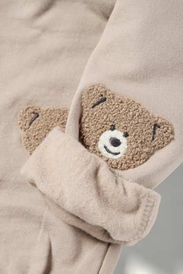 Miminka - chlapci - Medvídci - teplákové kalhoty pro miminka - světle šedá