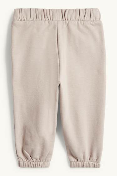 Miminka - chlapci - Medvídci - teplákové kalhoty pro miminka - světle šedá