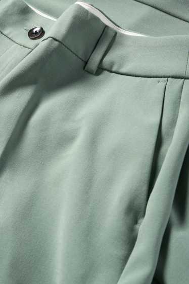 Damen - Stoffhose - Mid Waist - Straight Leg - grün