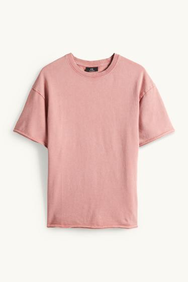 Hommes - T-shirt - relaxed fit - rouge clair