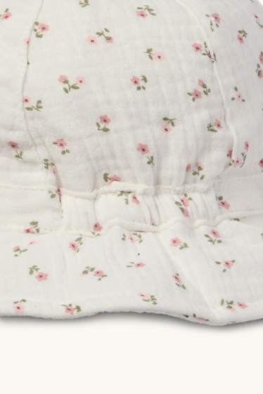 Bébés filles - Petites fleurs - bob bébé - blanc