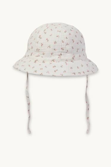 Bébés filles - Petites fleurs - bob bébé - blanc