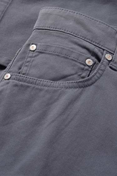 Bărbați - Pantaloni - slim fit - structurați - gri închis