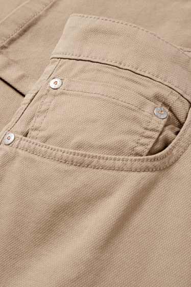 Hommes - Pantalon - slim fit - texturé - taupe