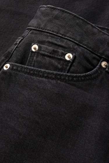 Damen - Barrel Jeans - High Waist - dunkeljeansgrau