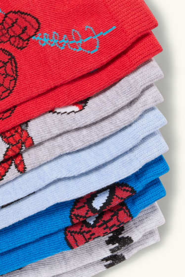 Bambini - Confezione da 5 - Uomo Ragno - calzini con motivi - bianco / rosso