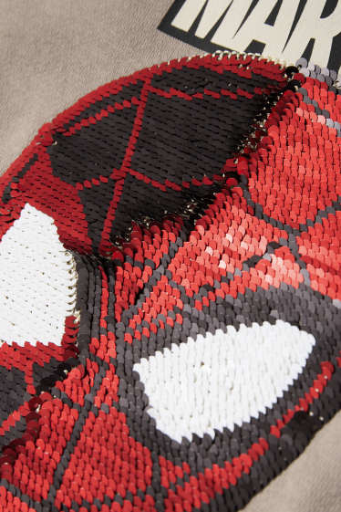 Kinder Jungen - Spider-Man - Hoodie - Glanz-Effekt - taupe