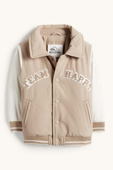 Baby: jongens - Baby-collegejas - gevoerd - beige