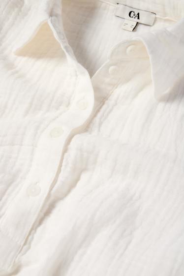 Damen - Musselin-Bluse - weiss