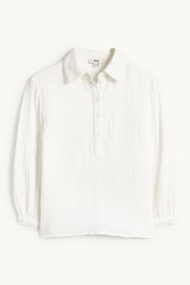 Damen - Musselin-Bluse - weiss